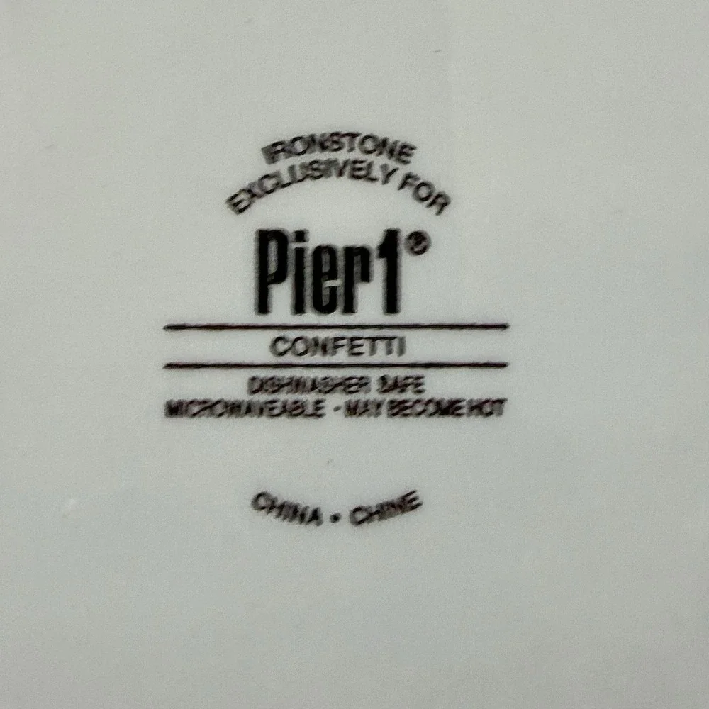 3pc VTG Pier 1 Confetti 10 3/4